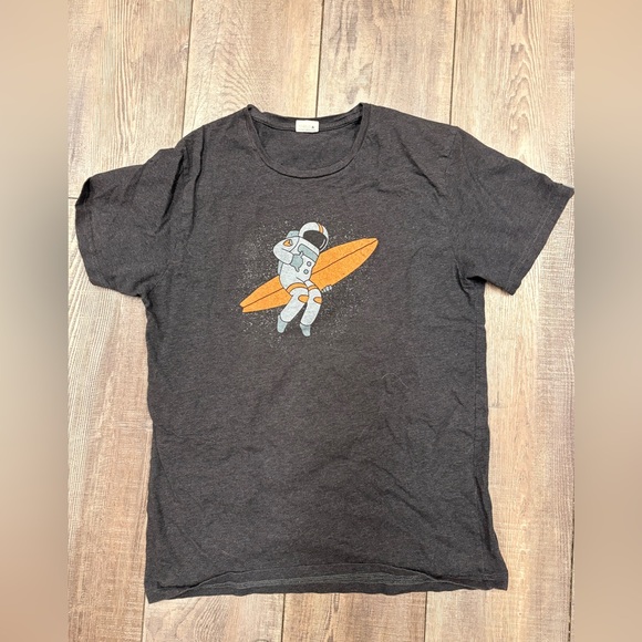 Other - Charcoal Tee with Astronaut Surf Graphic